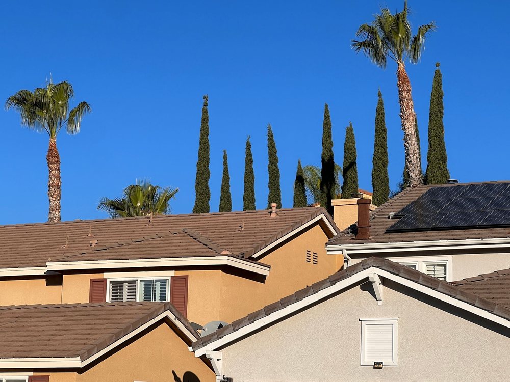 A residential street in Riverside County
